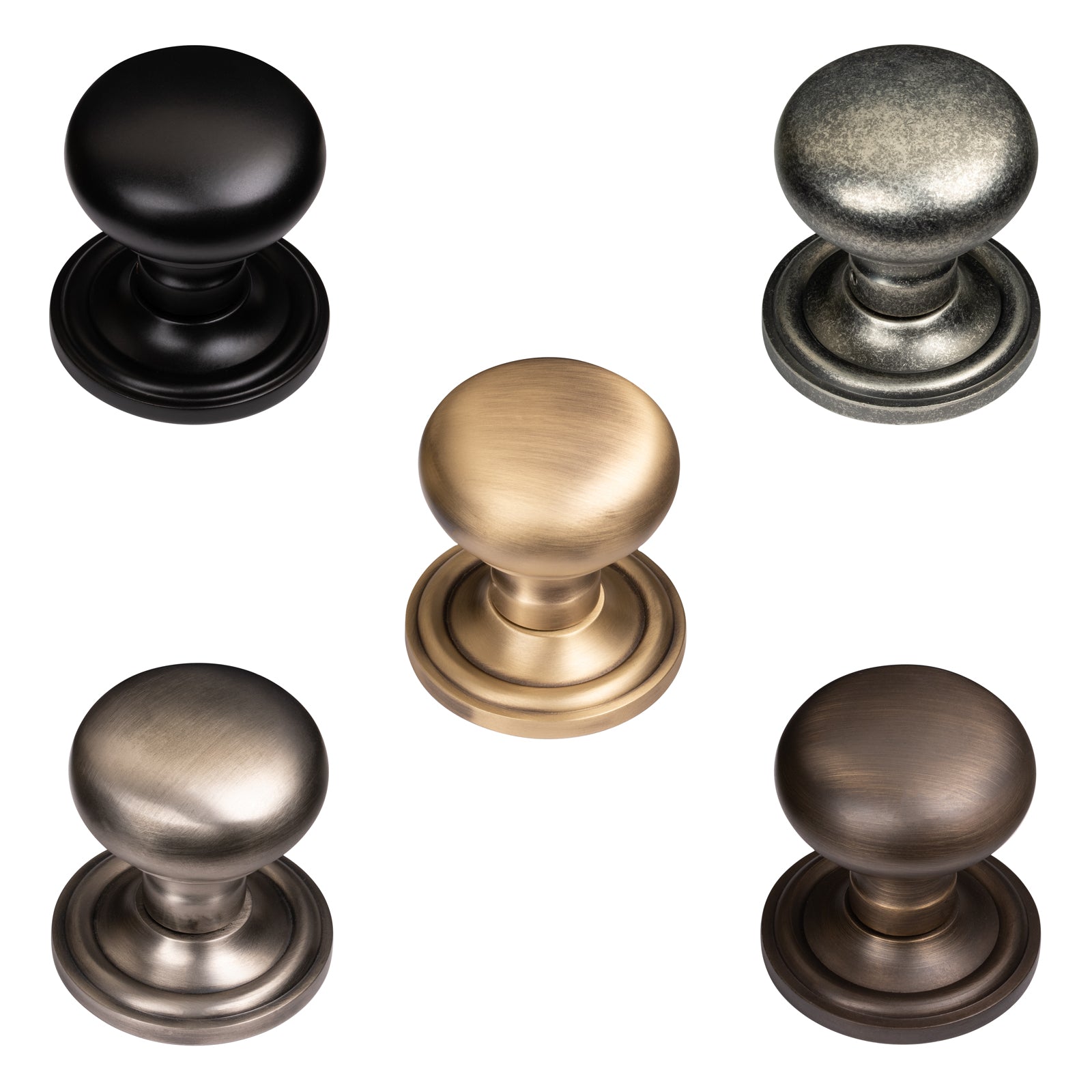 Solid Brass Mushroom Door Knobs Old English Collection