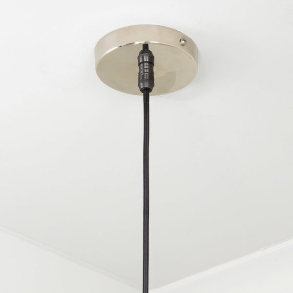 SHOW SHOW Close Up Image of ceiling rose for Flora Ceiling Light in Nickel