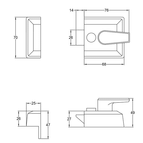 Night Latches dimension drawings SHOW