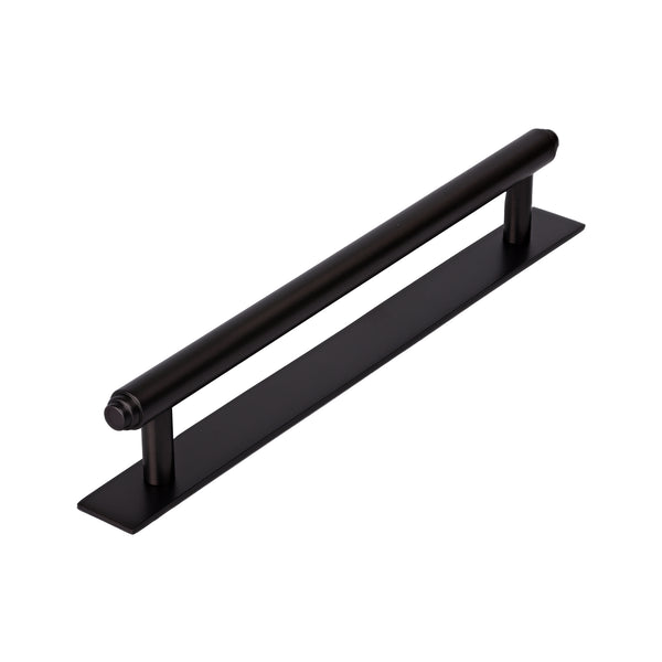 bronze step pull handles on backplate, kitchen cupboard handles SHOW