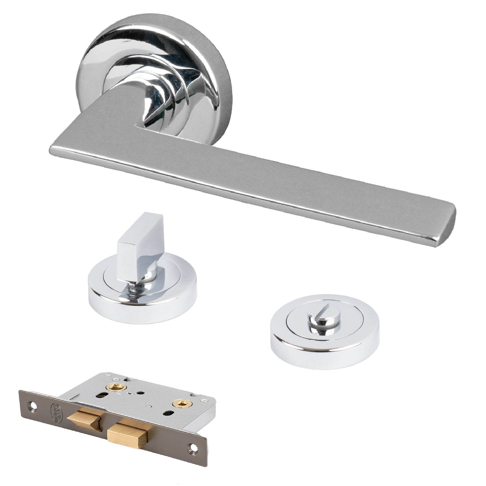 modern chrome lever on rose bathroom door handles latch lock set