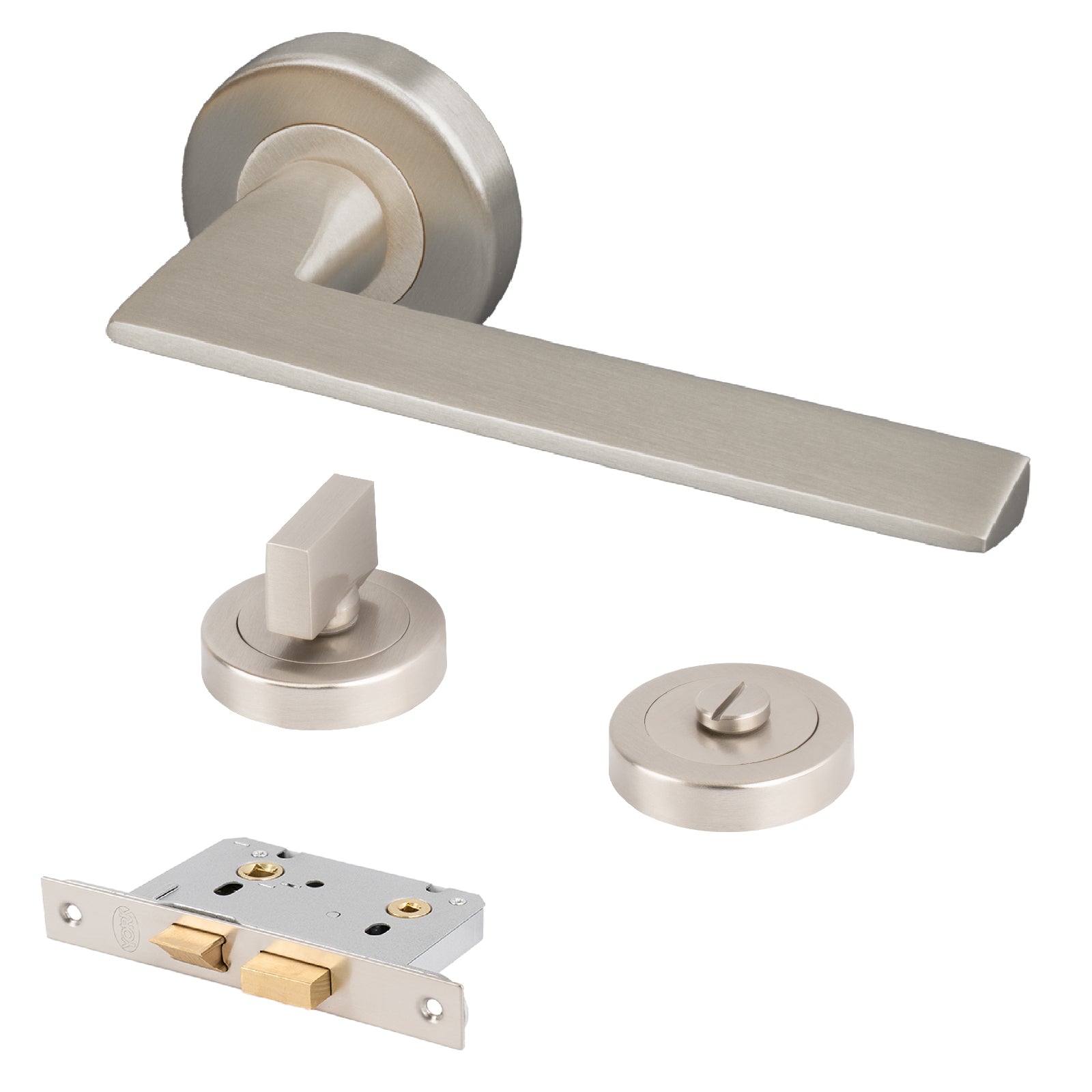 modern nickel lever on rose bathroom door handles latch lock set