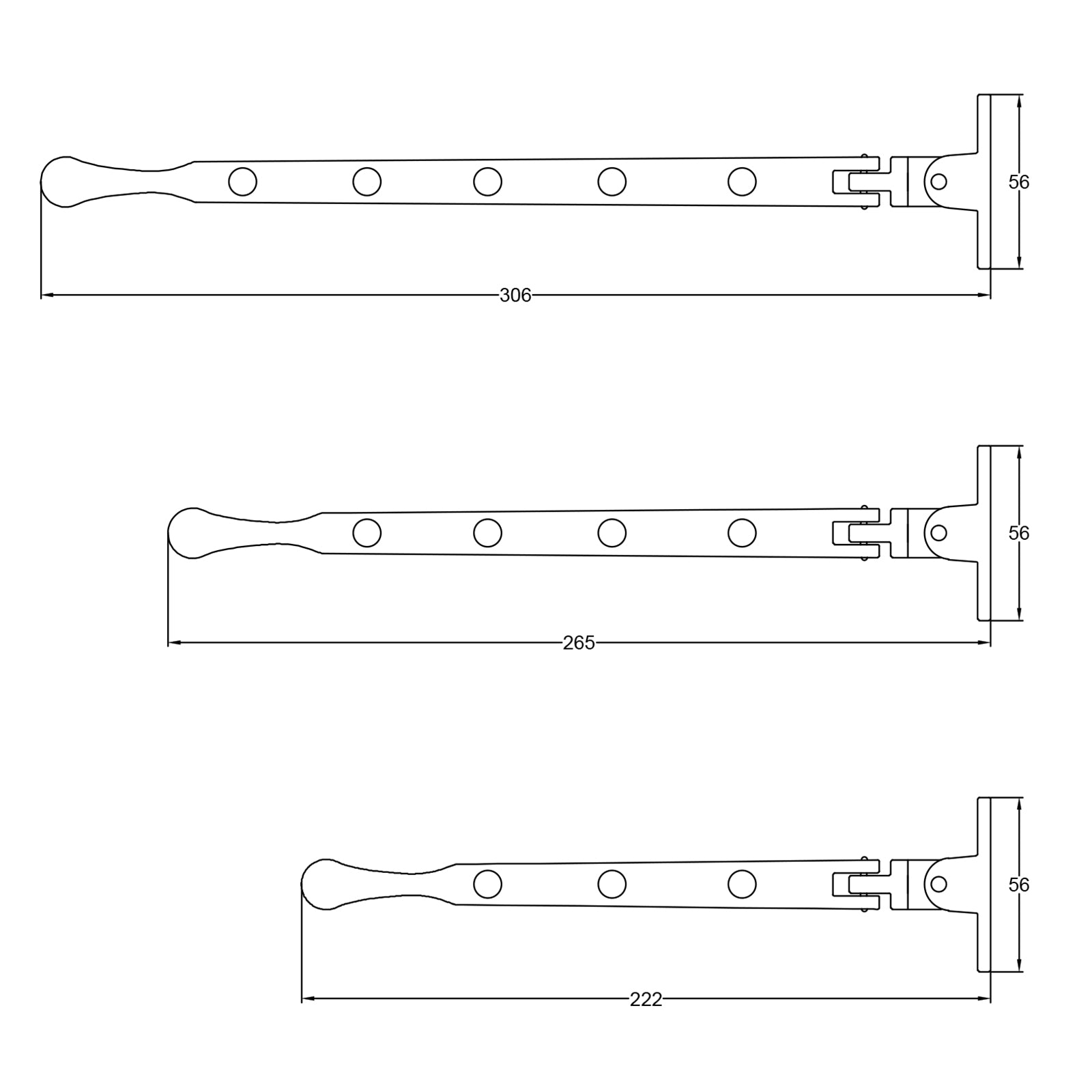 drawing for pear drop window stays SHOW