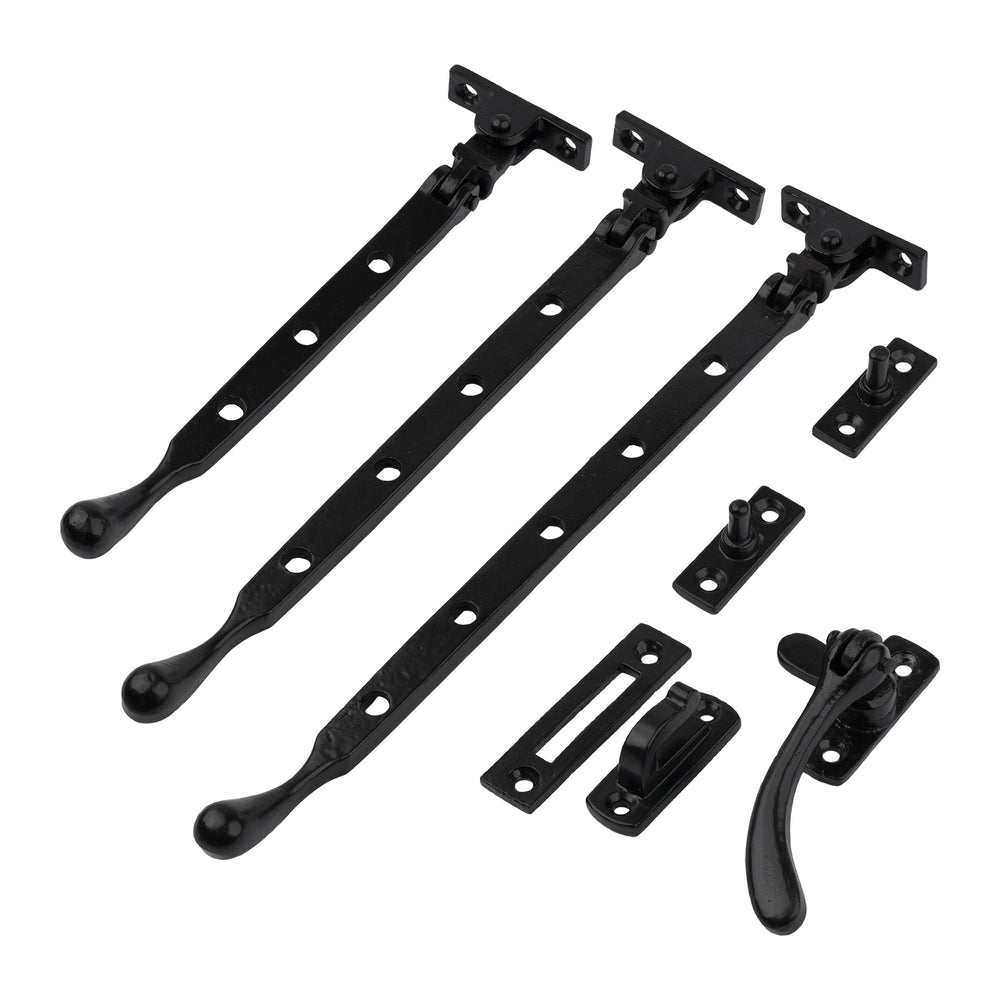 Black Pear Drop Window Fastener | Casement Window Furniture