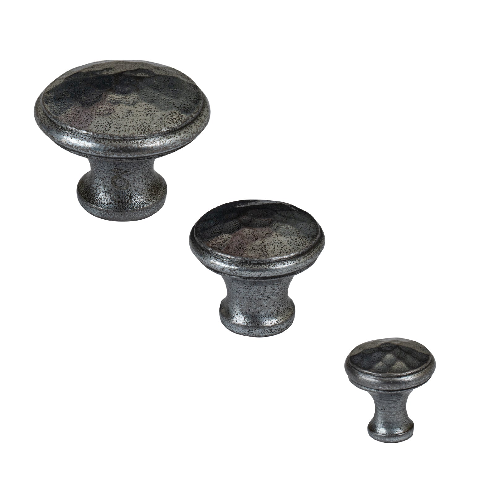 Pewter beaten cabinet knobs SHOW