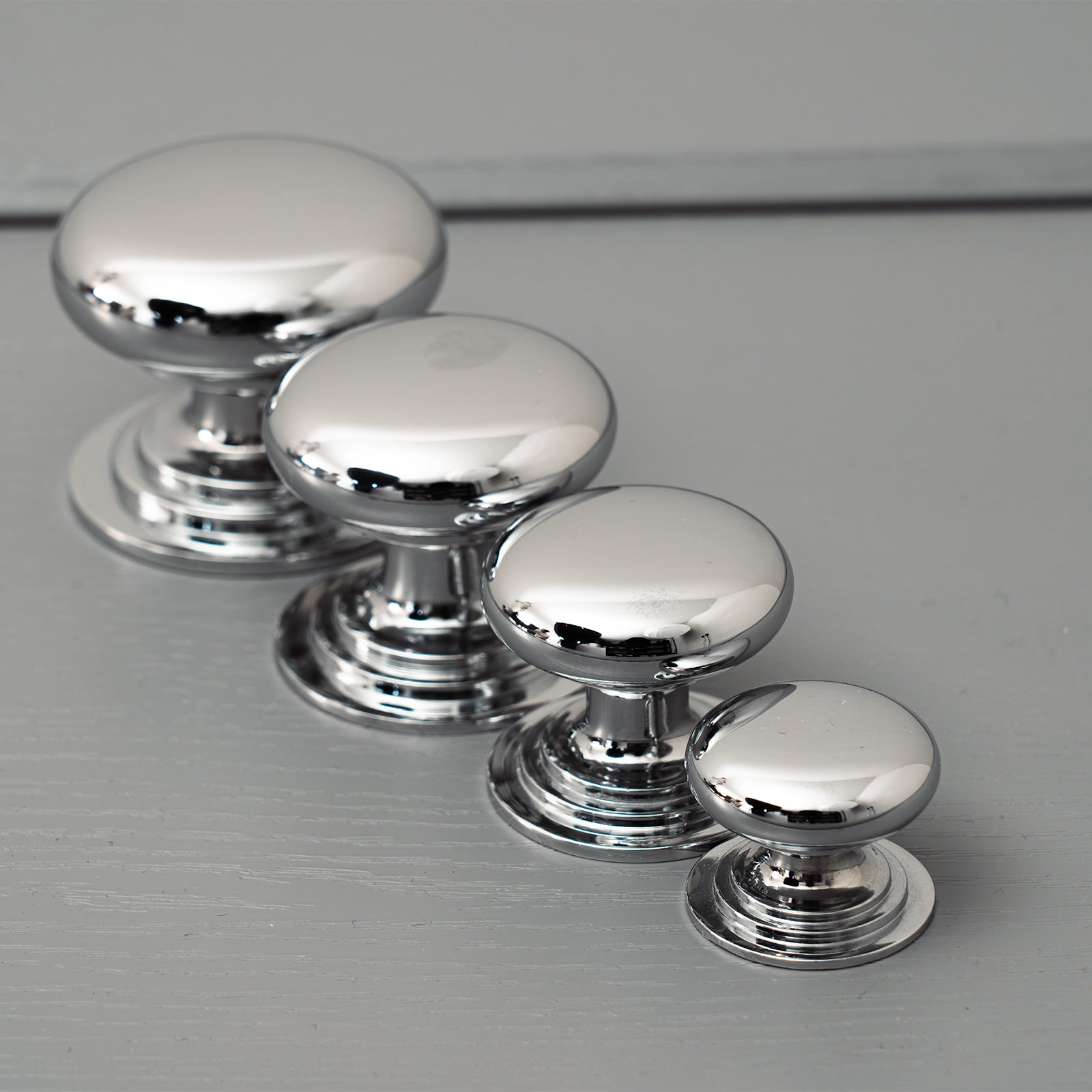 polished chrome Victorian cupboard knobs SHOW