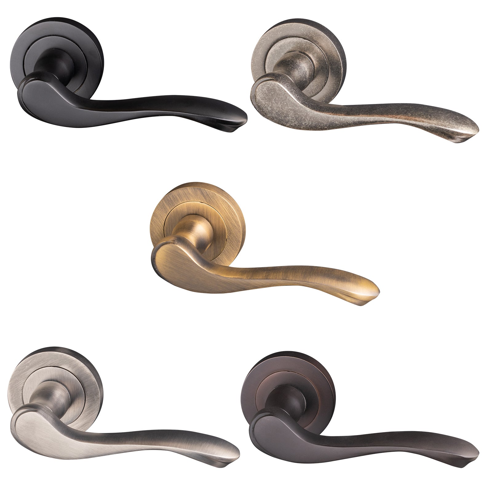 Warwick Round Rose Door Handles Old English Collection