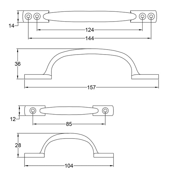 sash window pull handle dimension drawing SHOW