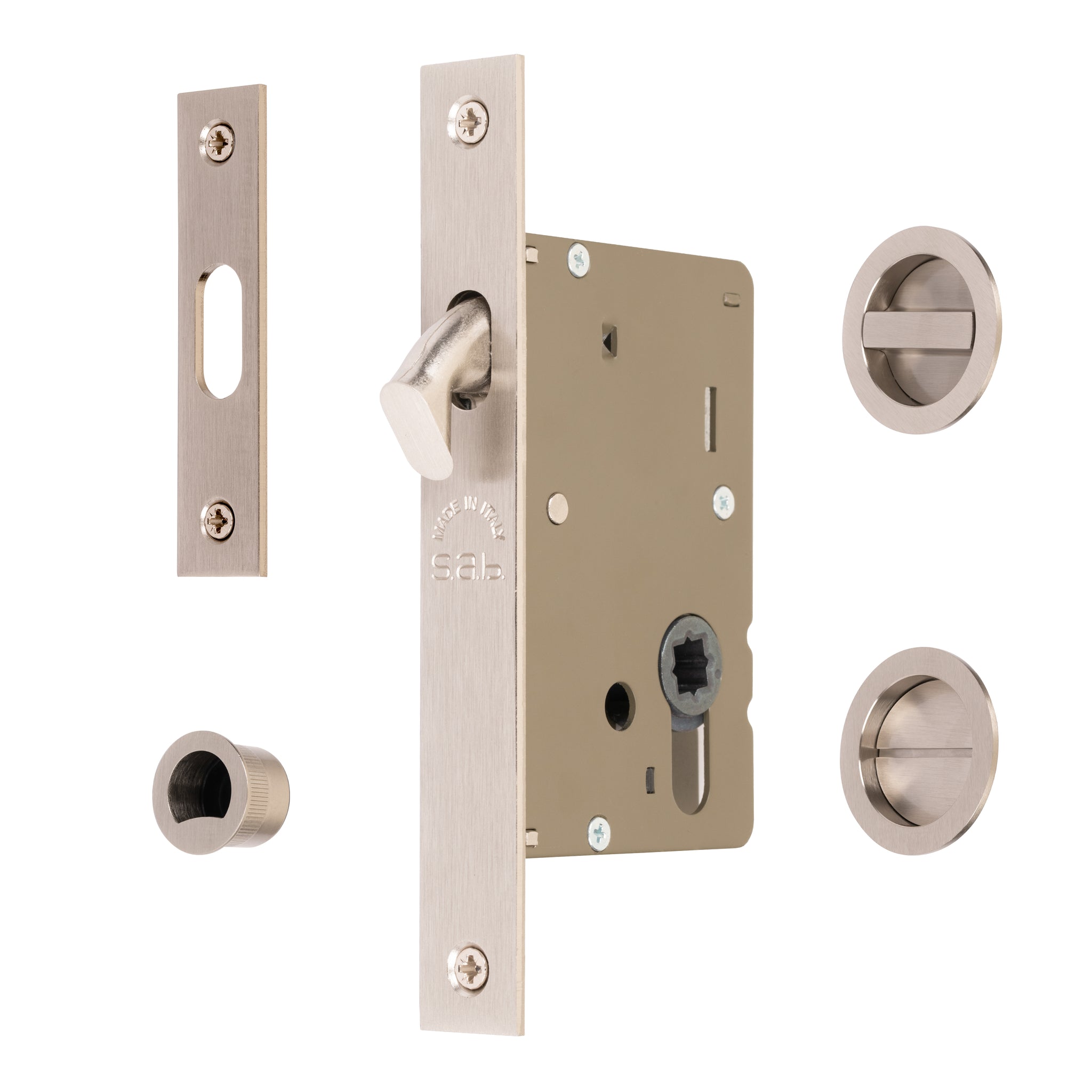 sliding door privacy lock and pull handle set SHOW