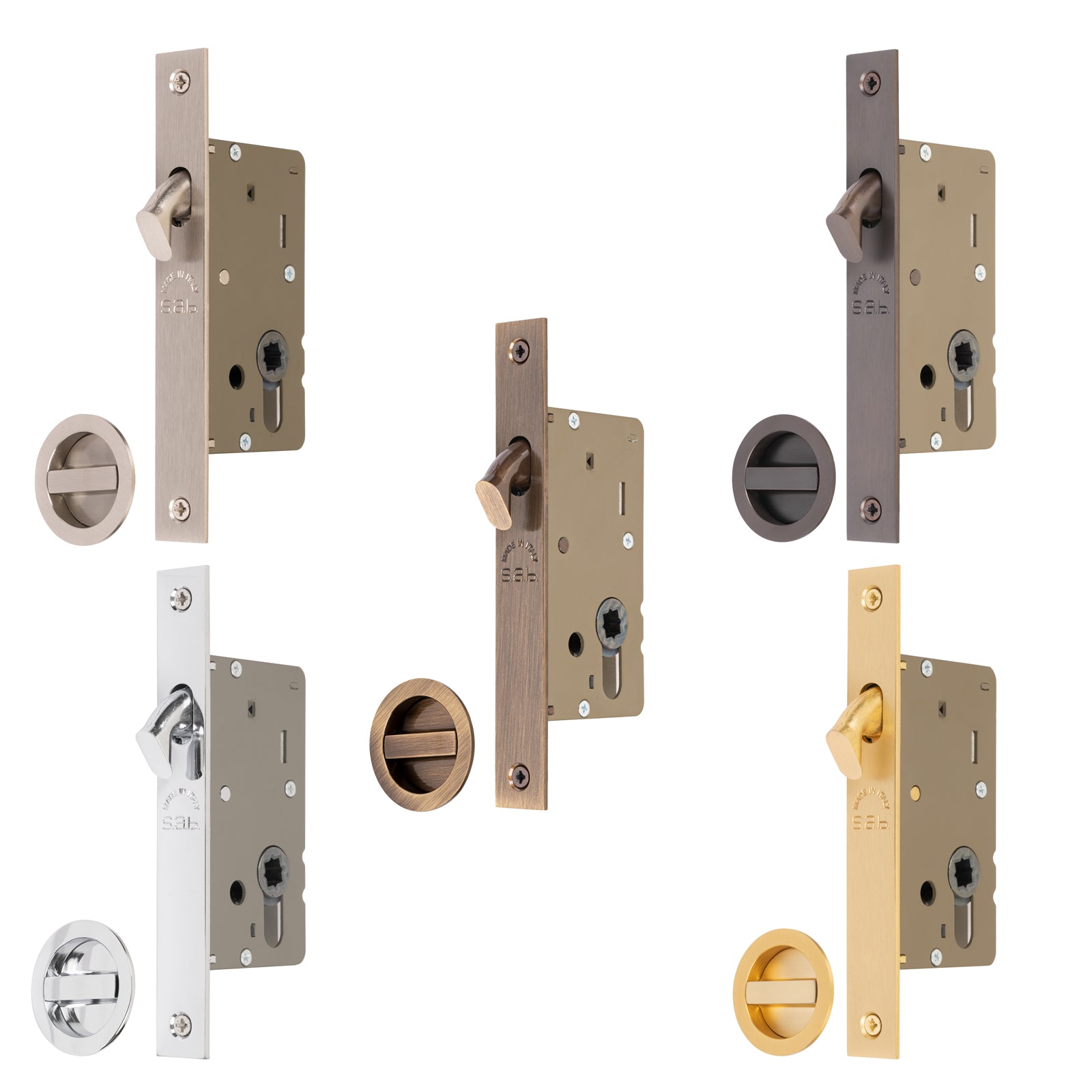 Sliding Door Lock Set with Round Privacy Turn | Pocket Doors