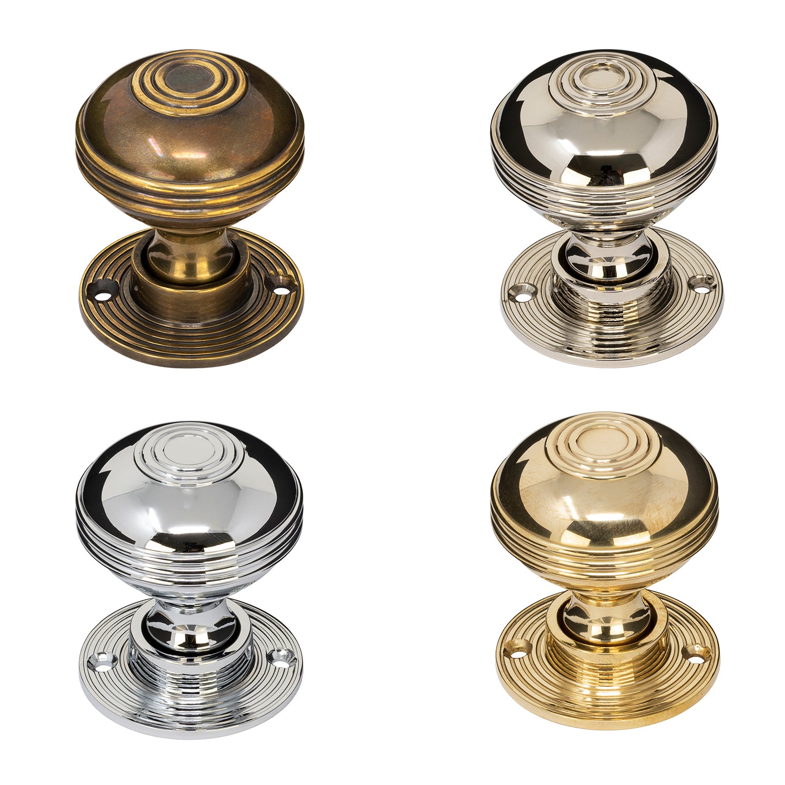 Ringed Brass Door Knobs