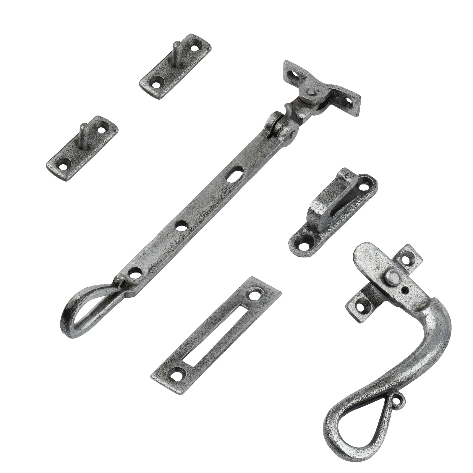8 inch shepherds crook window stay fastener RH set SHOW