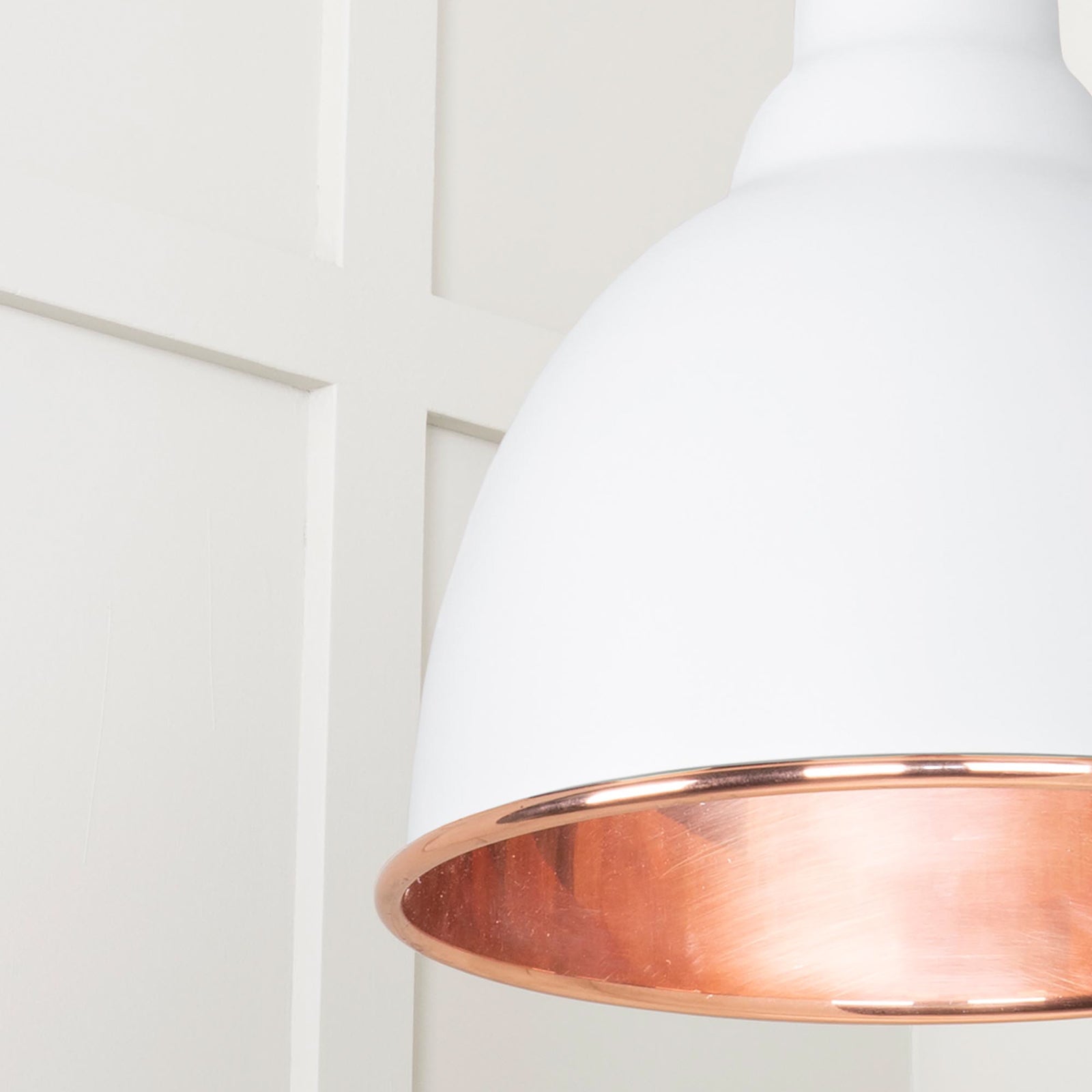 SHOW Close Up image of Brindley Ceiling Light in Flock In Smooth Nickel