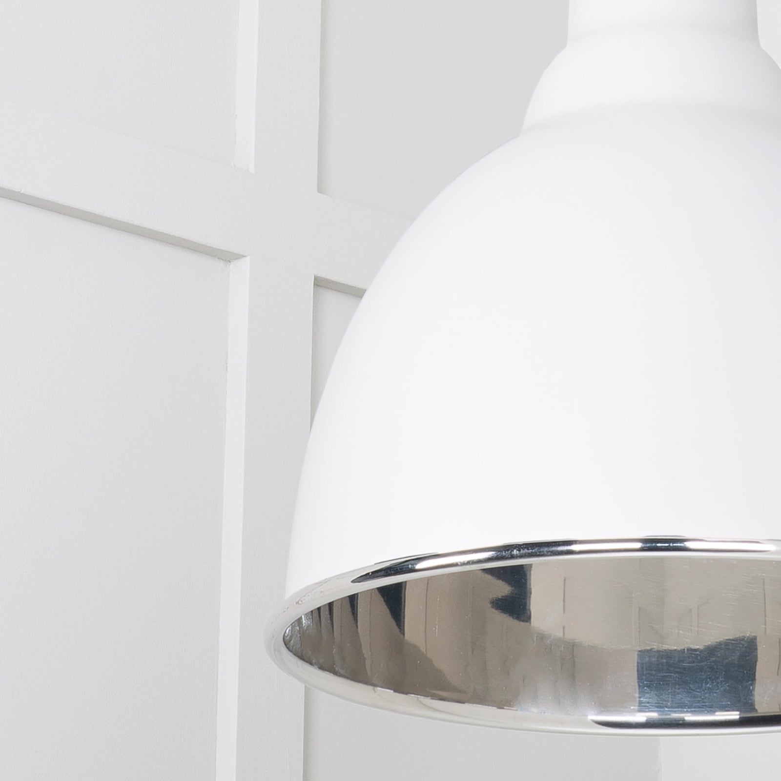 SHOW Close Up image of Brindley Ceiling Light in Flock In Frost White