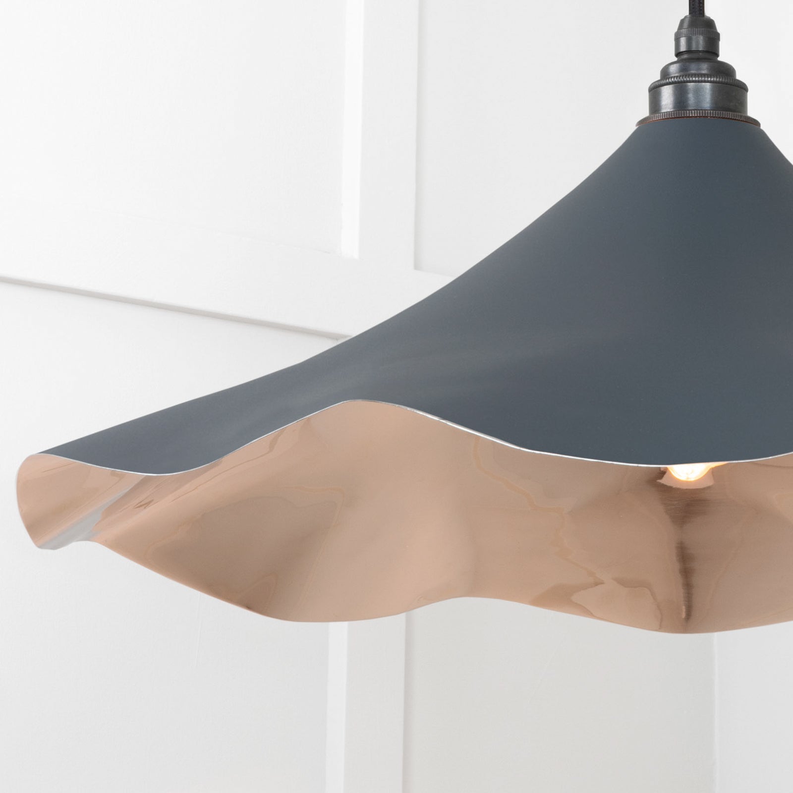 SHOW Close Up Image of Flora Ceiling Light in Soot in smooth Nickel