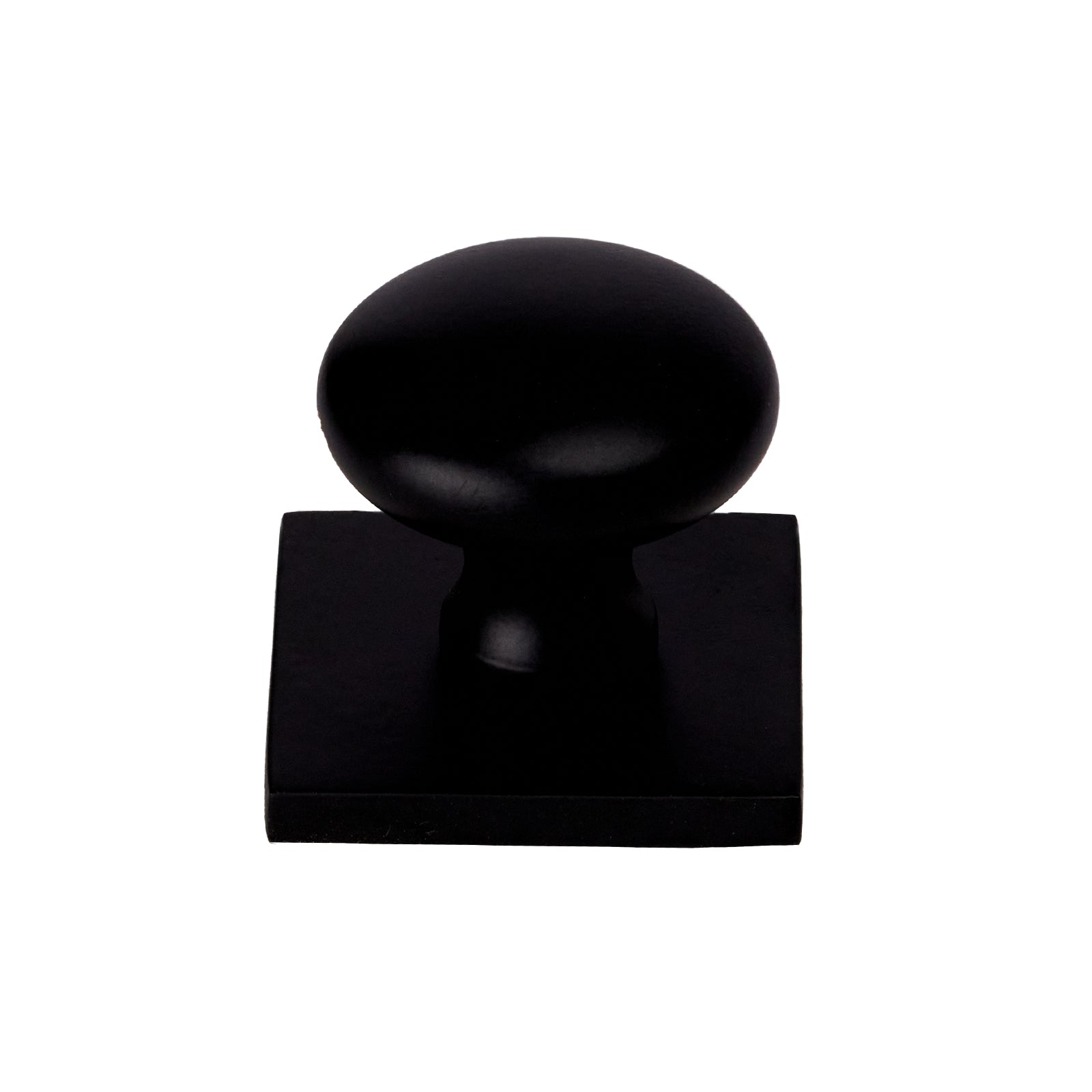 black round cabinet knob on square backplate SHOW