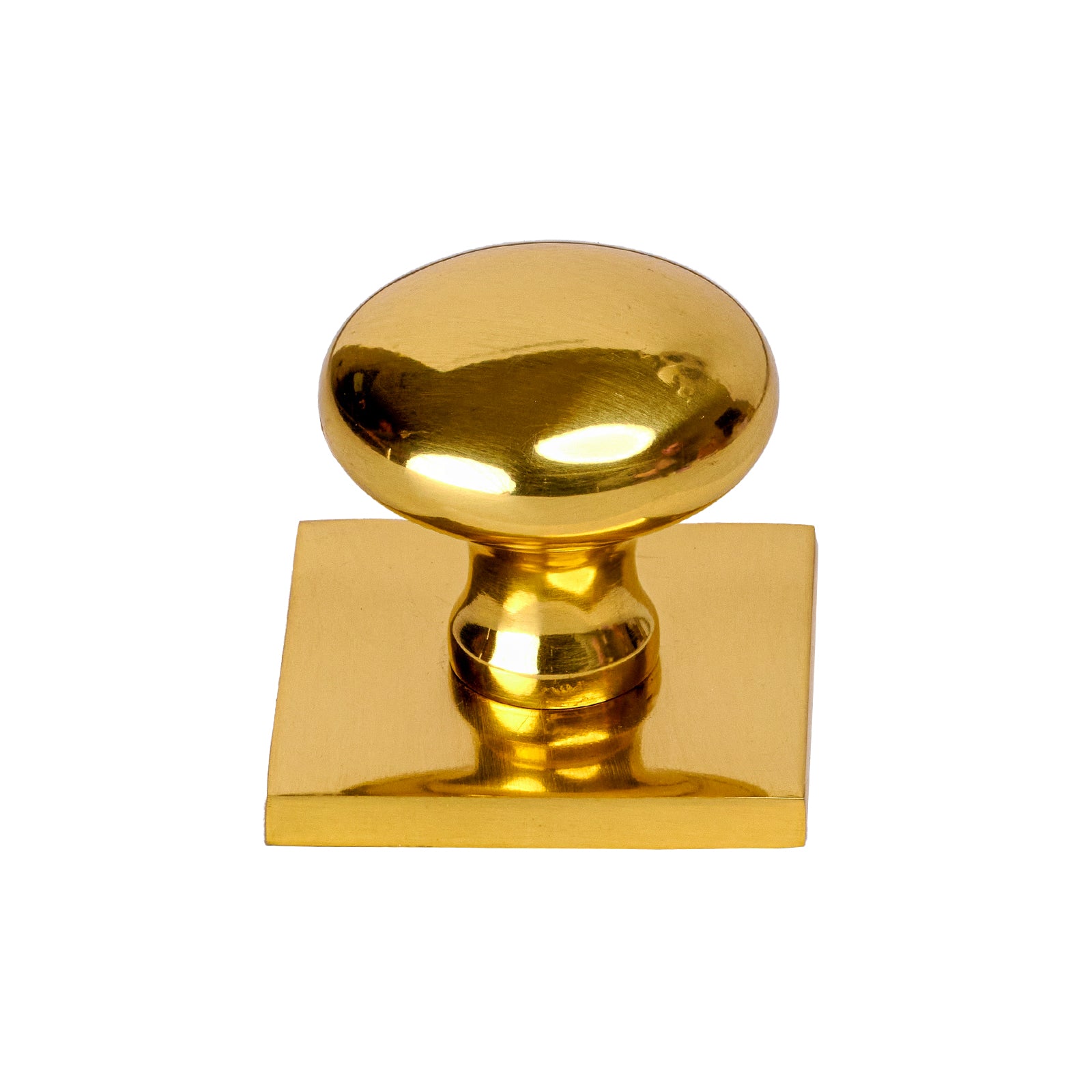Round Cabinet Knobs On Square Backplate, Polished Brass Knobs SHOW