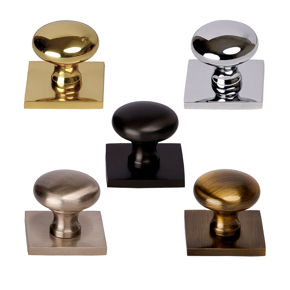 Kitchen Backplate Round Cabinet Knobs On Square Backplate | Cabinet Hardware