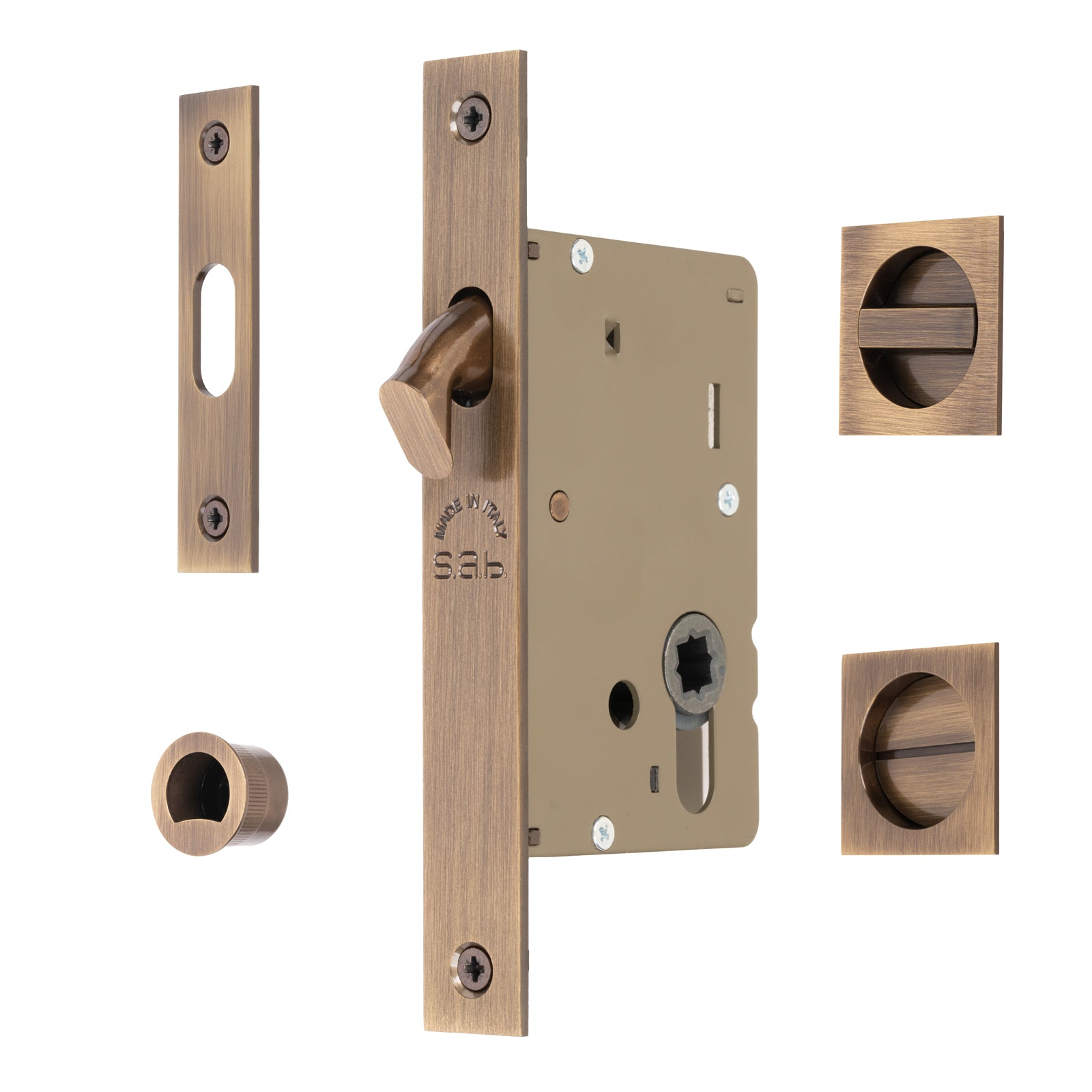 pocket door bathroom lock set with flush pulls 