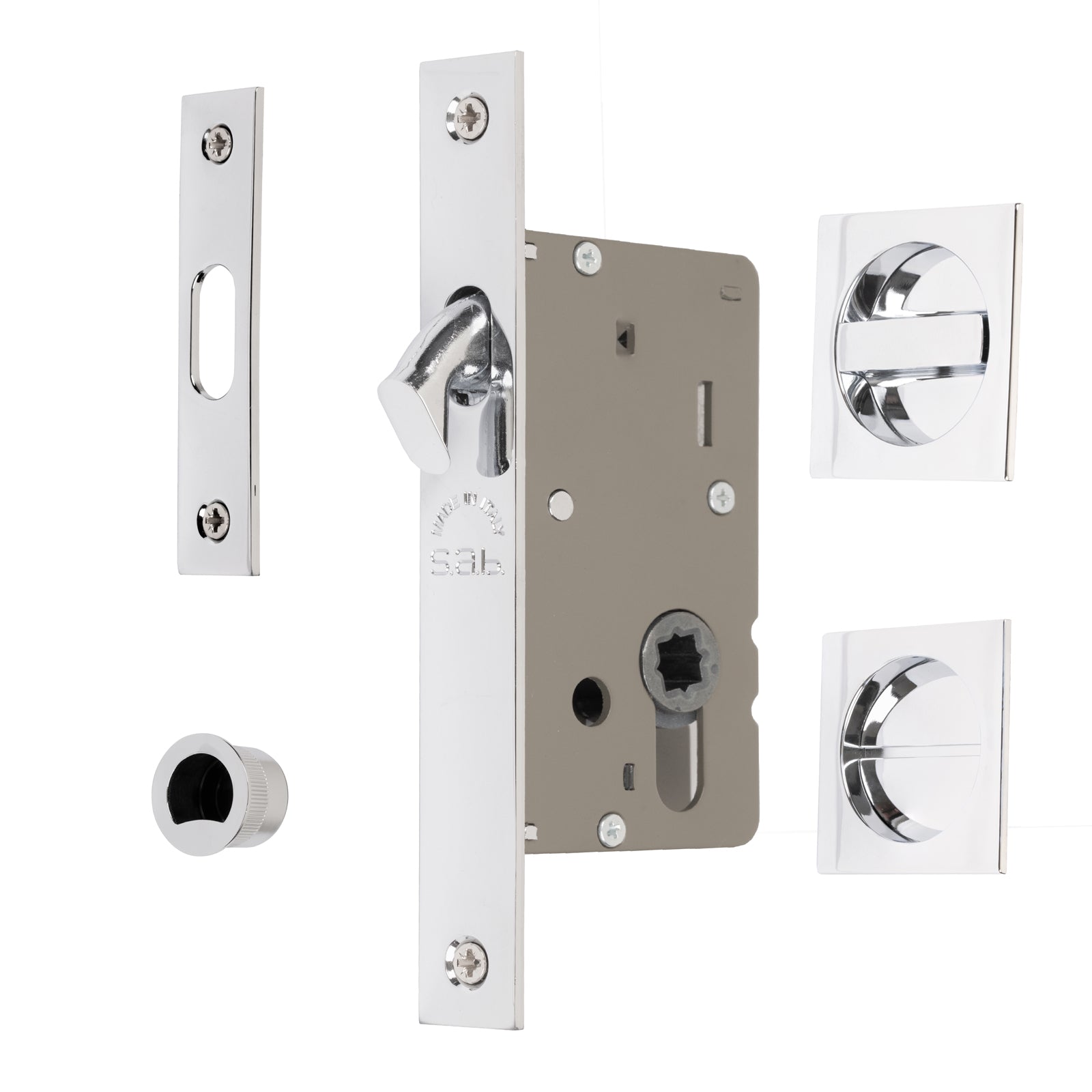 chrome sliding door lock set with privacy locks