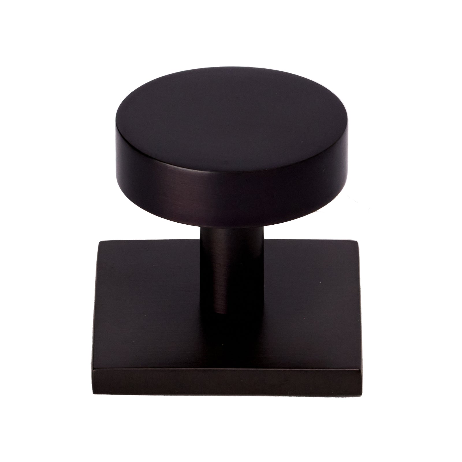 Bronze disc cabinet knob on backplate SHOW