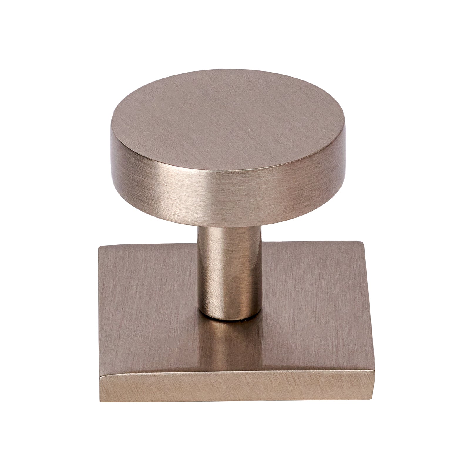 Satin Nickel disc cabinet knob on backplate SHOW