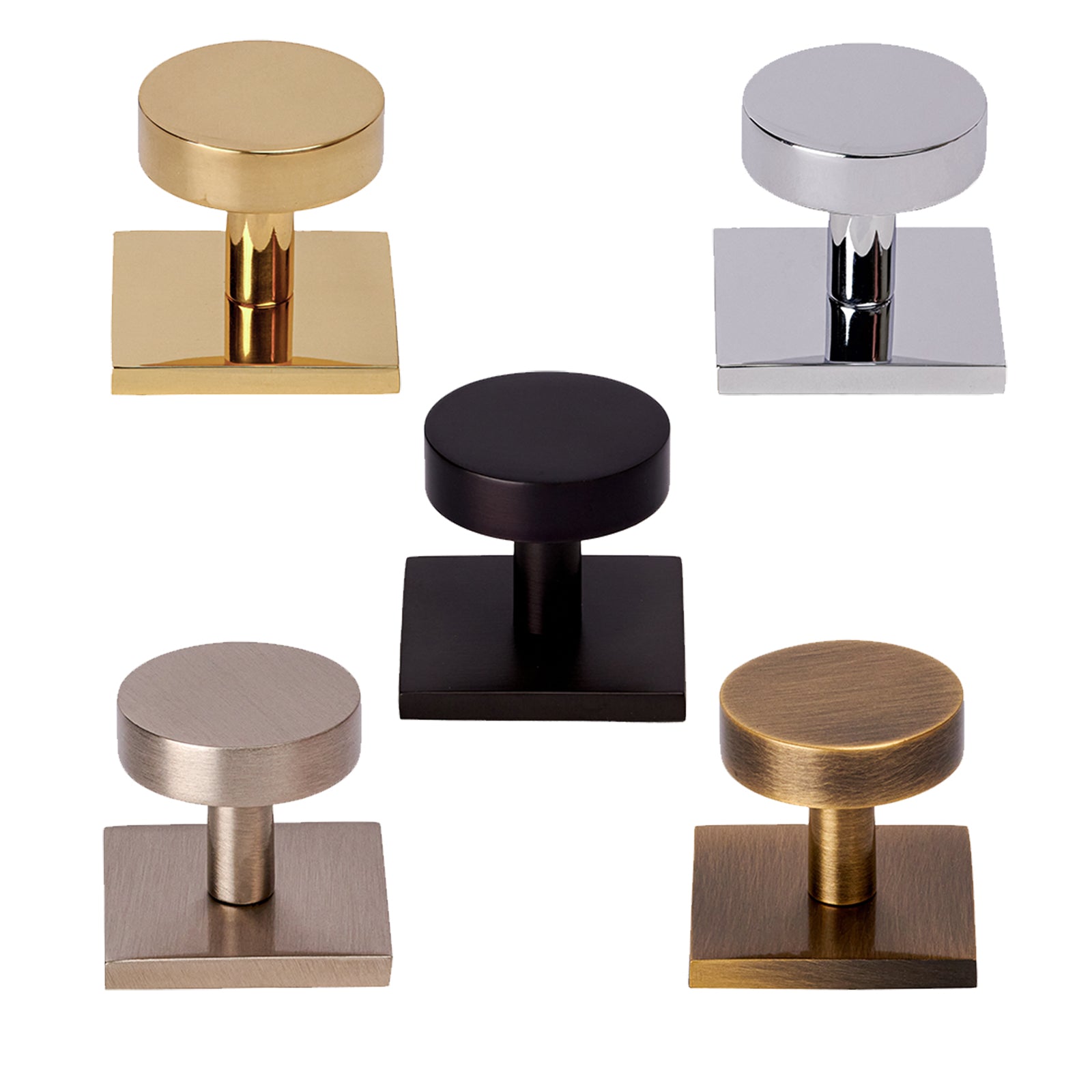 Disc Cabinet Knobs On Square Backplate