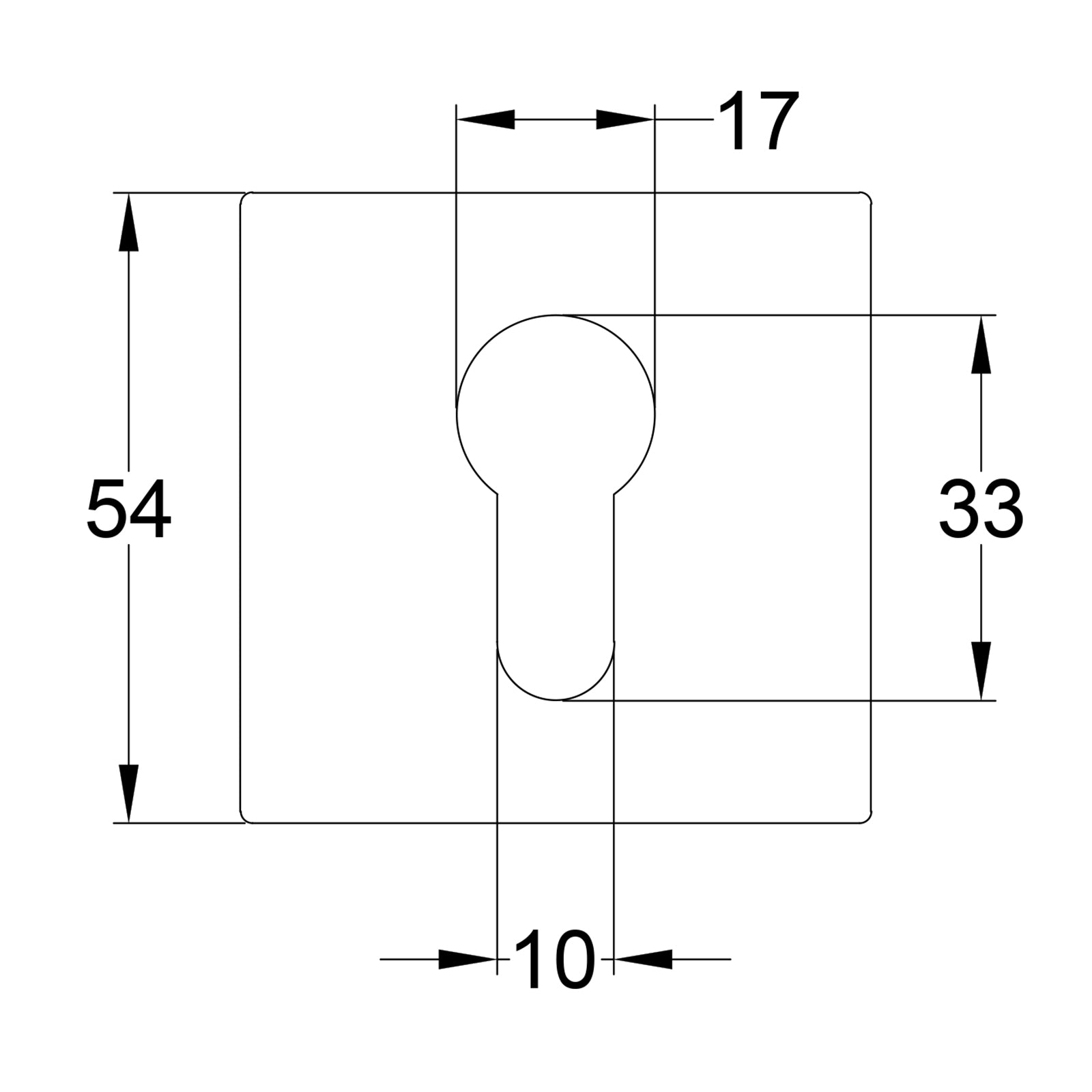 square brass escutcheon euro dimension drawing SHOW