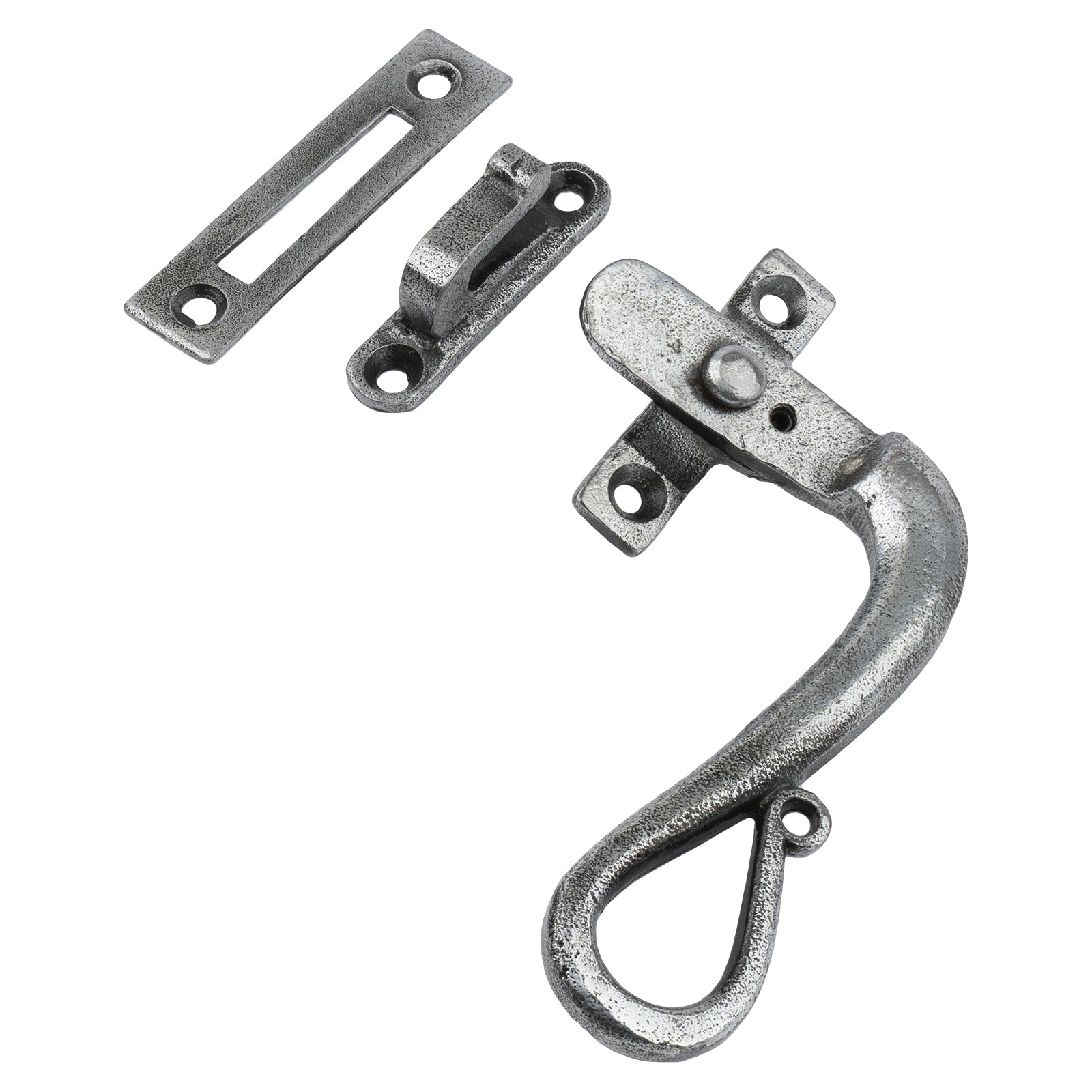 right hand pewter shepherds crook window fastener SHOW