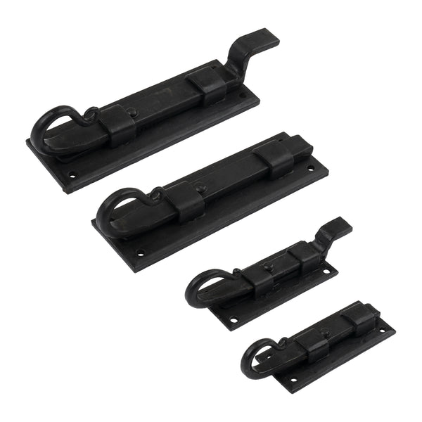 Shepherds Crook Bolts  Hand Forged Black Beeswax