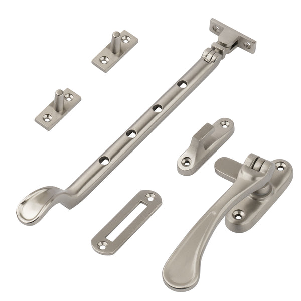 satin nickel 10 inch spoon end window stay set SHOW