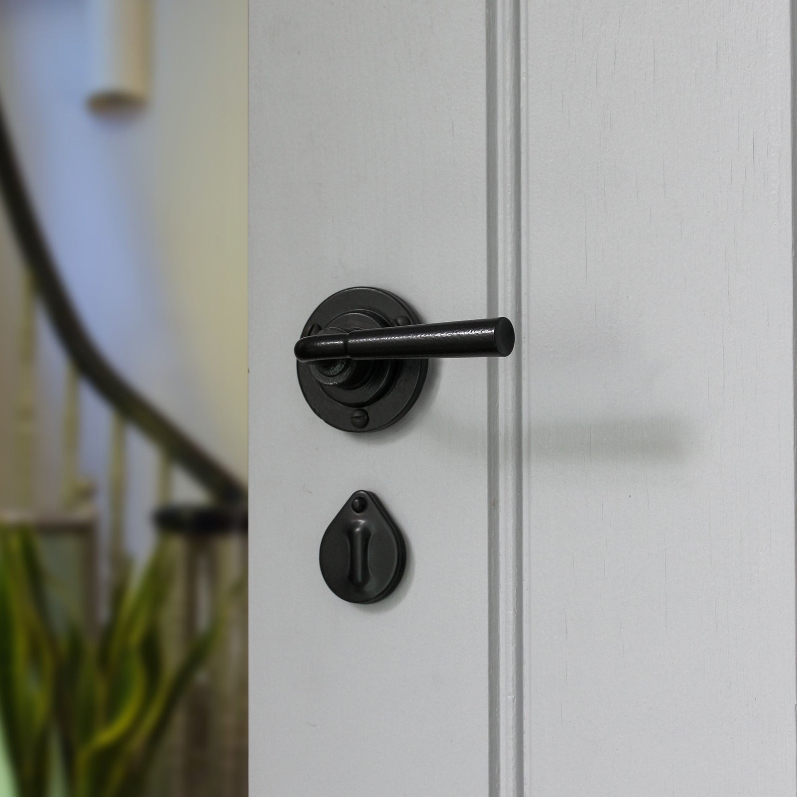 Lever on rose door handle with escutcheon SHOW