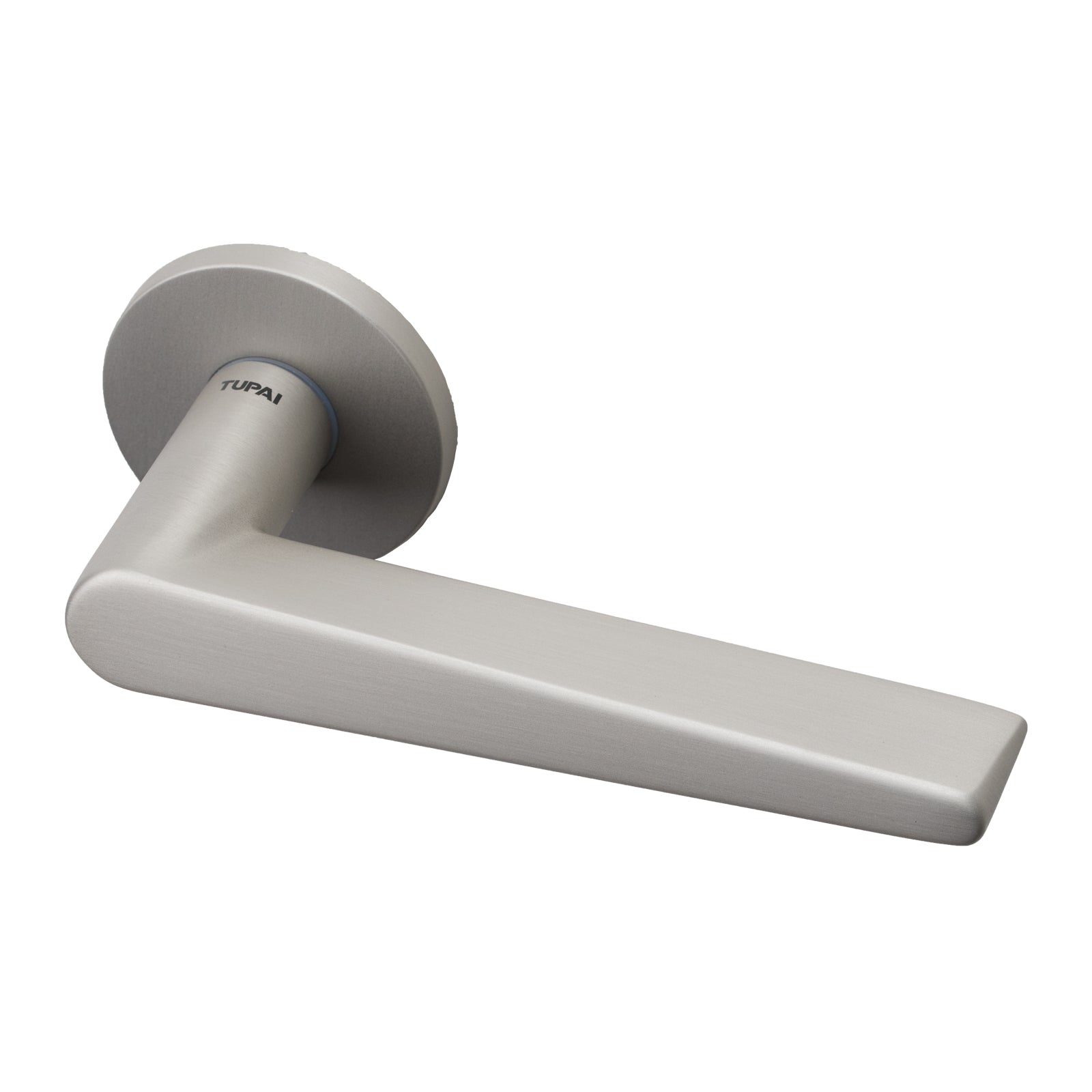 Tupai Pico Lever on Round Rose Door Handle in Nickel Pearl Finish SHOW