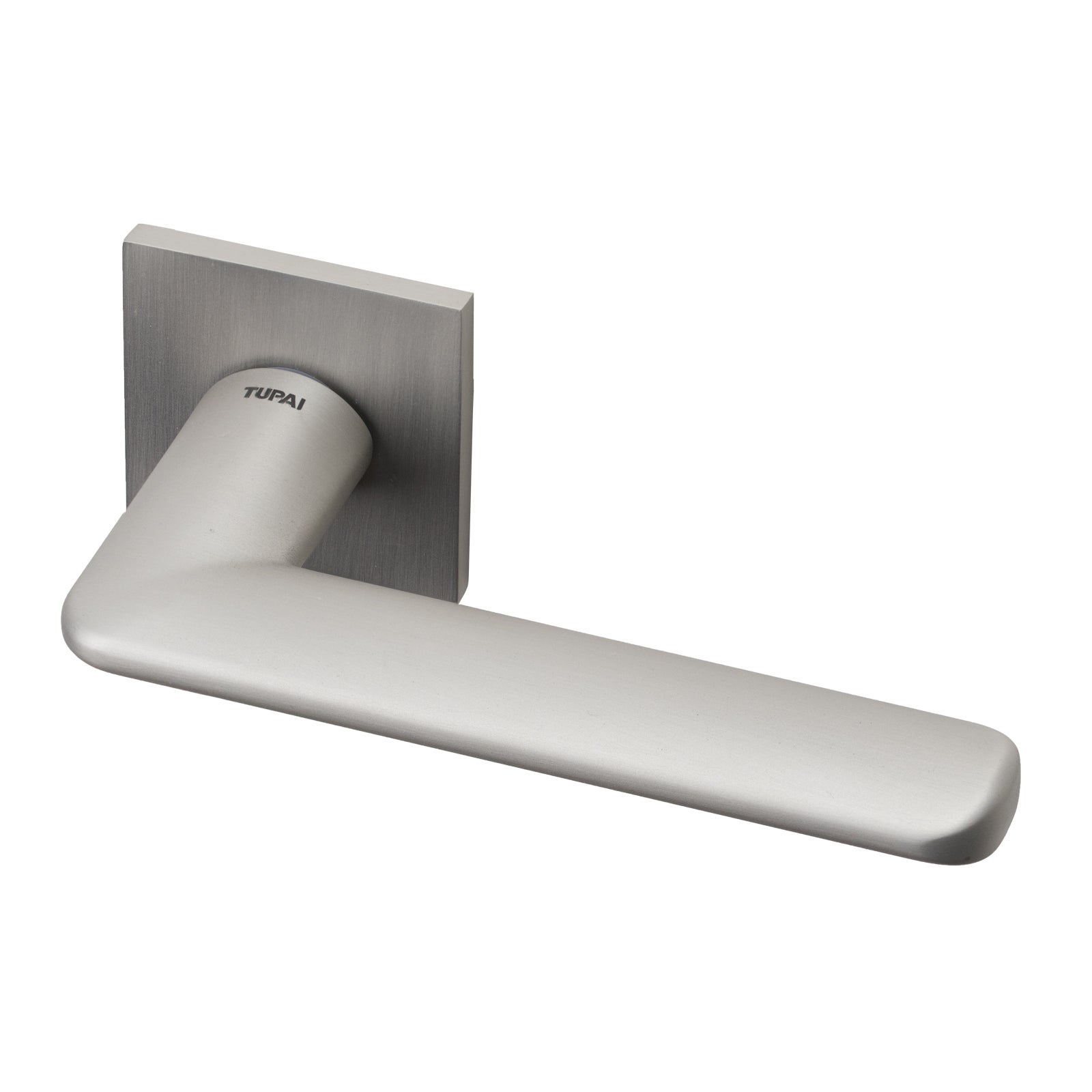 Nevosa Lever on Square Rose Door Handle in Nickel Pearl Finish SHOW