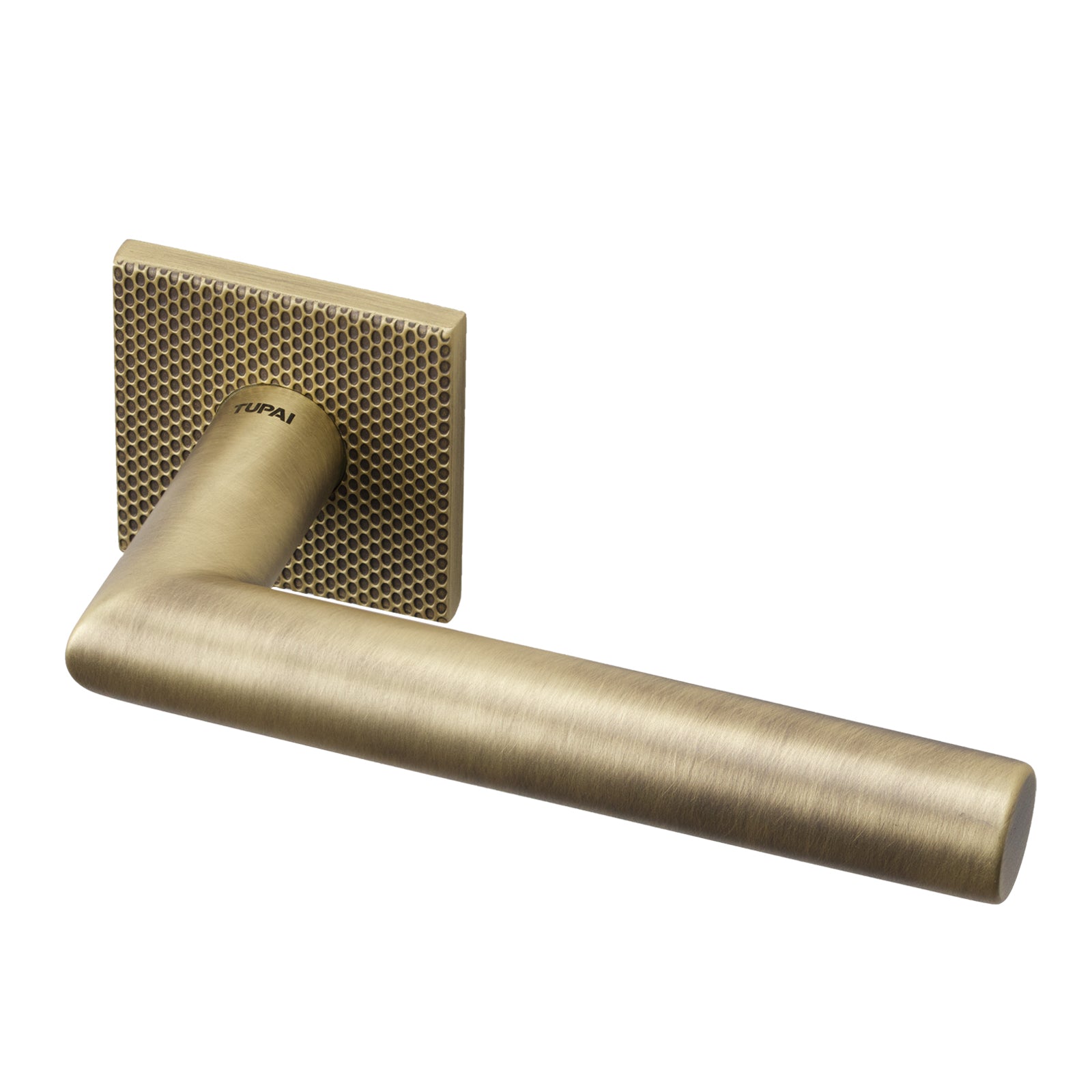 Larouco Waterfall Texture Lever on Rose Door Handle in Antique Brass Finish SHOW