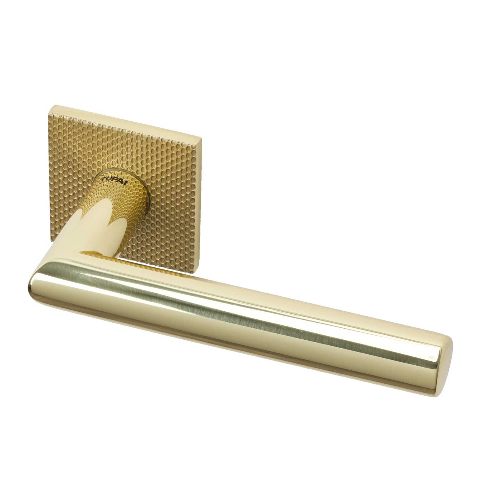 Larouco Waterfall Texture Lever on Rose Door Handle in Polished Brass Finish SHOW