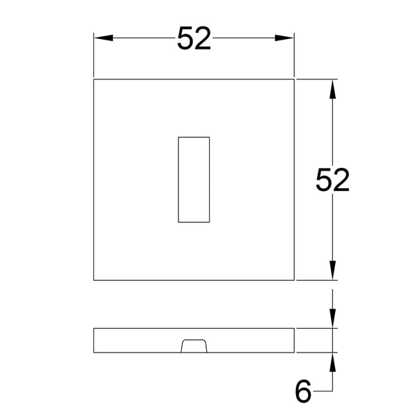 Simple Dimension Drawing of Tupai Escutcheon for British Standard 3 & 5 Lever Locks, with organic Leather effect SHOW