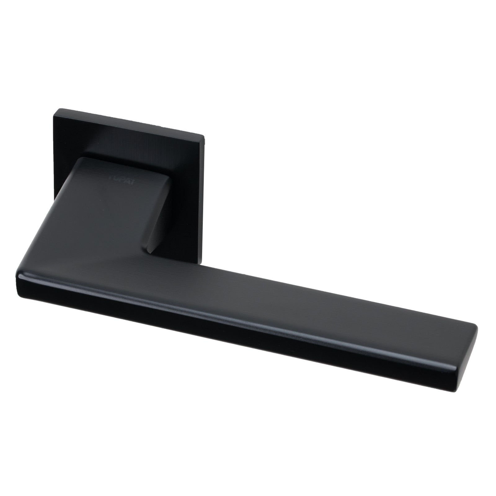 Tupai Rocha Lever on Square Rose Door Handle in Black Pearl Finish SHOW