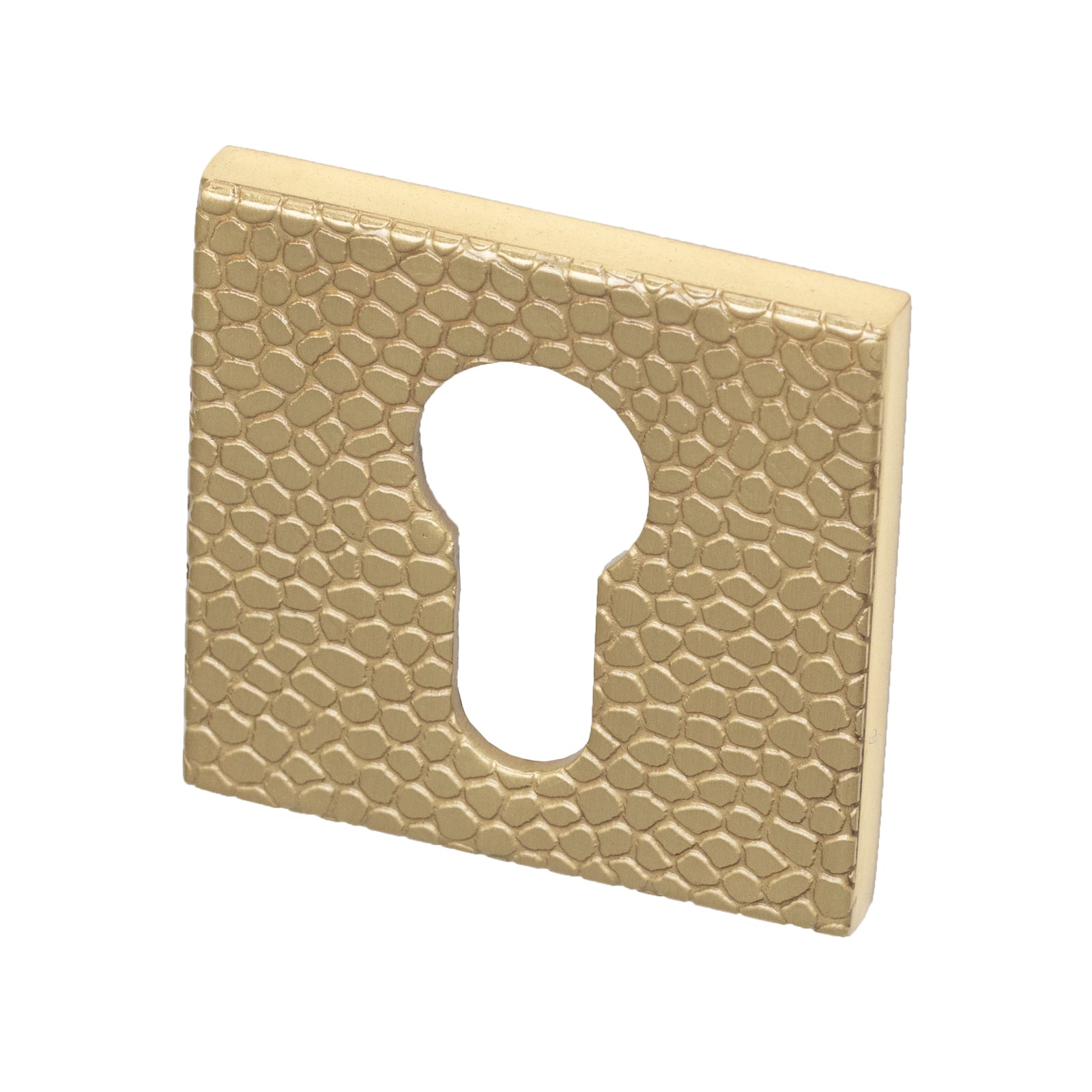 Tupai Euro Profile escutcheons with organic Pebbles affect in Polished/Satin Brass Finish SHOW