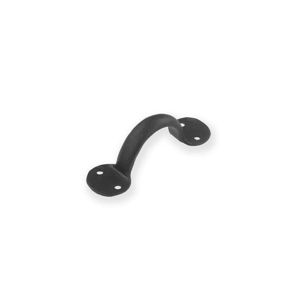 Traditional Penny End Door Pull Hand Forged Black Beeswax 4 Inch 
