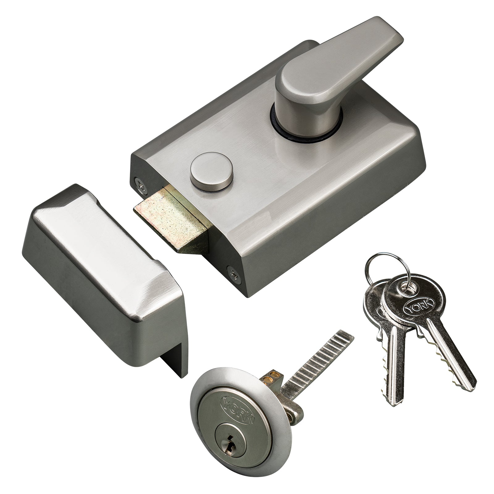 satin nickel York cylinder nightlatch