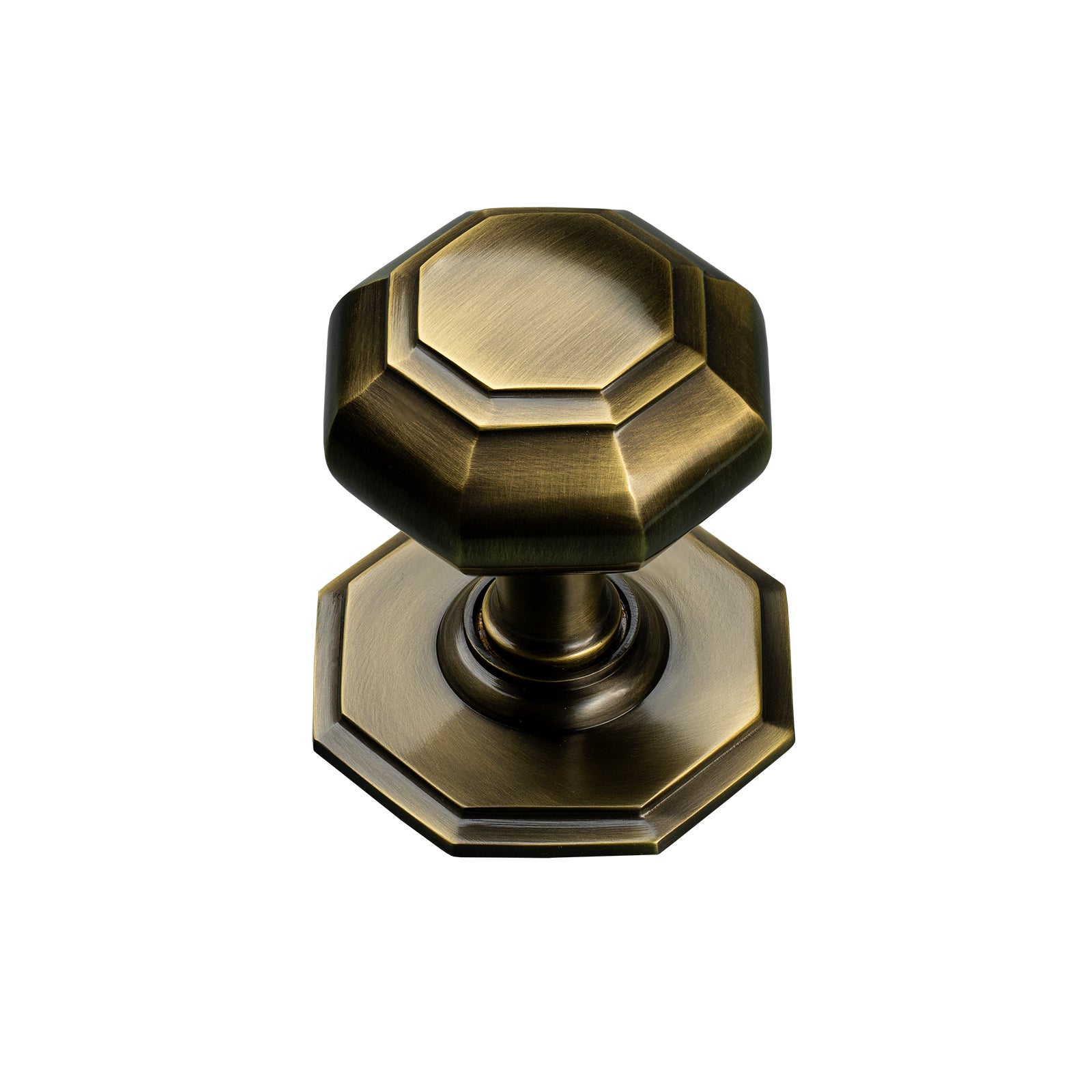 Aged brass art deco centre door knob SHOW