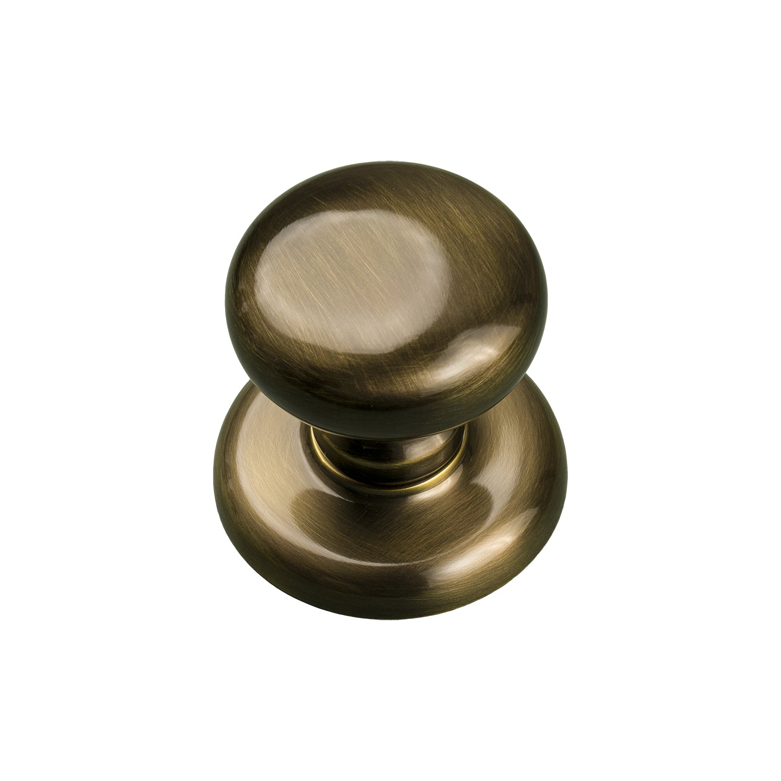 aged brass round centre door knob SHOW
