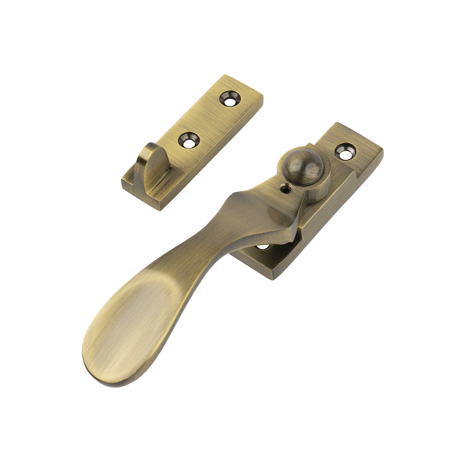 aged brass locking wedge casement fastener SHOW