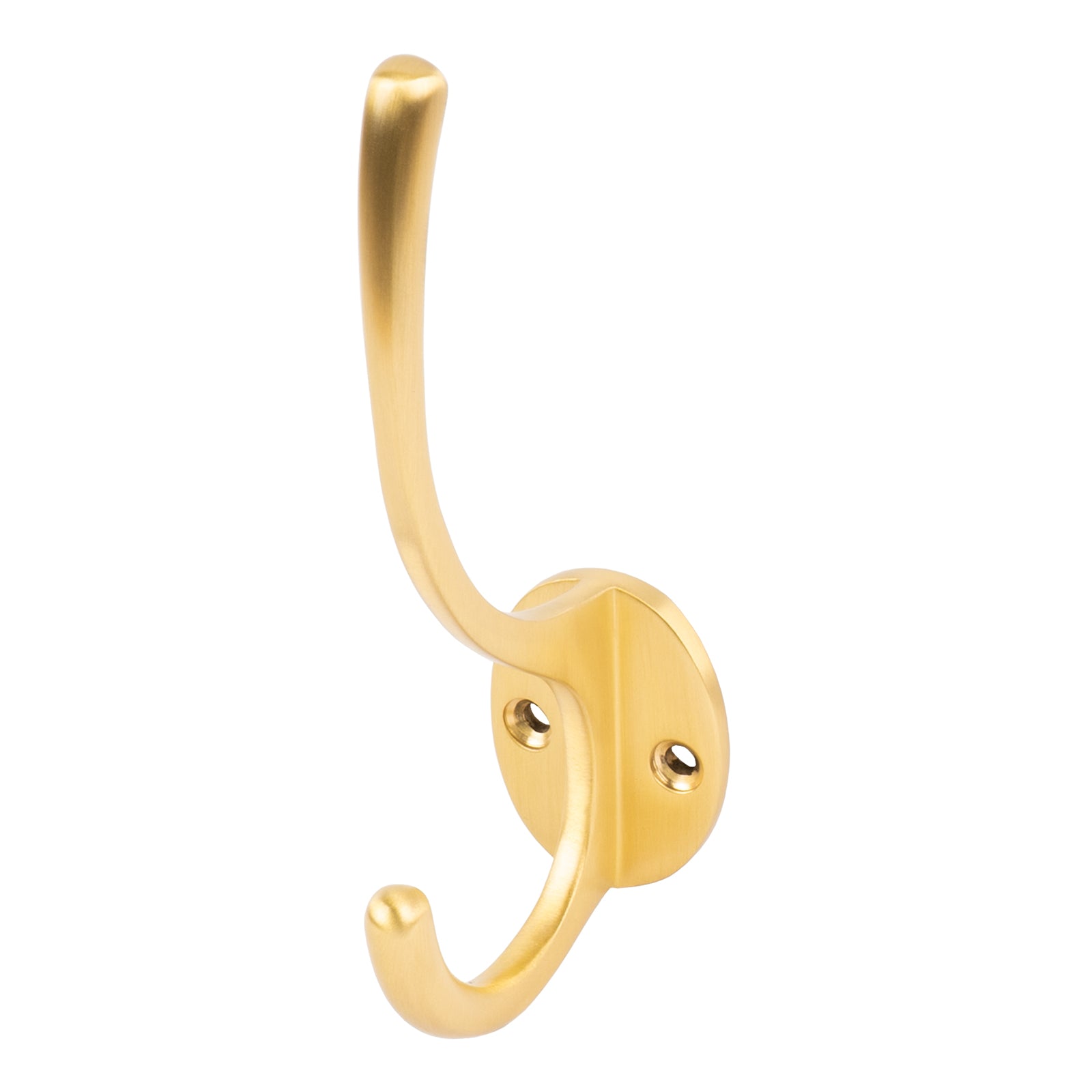 satin brass hat and coat hook, screw on wall hooks SHOW