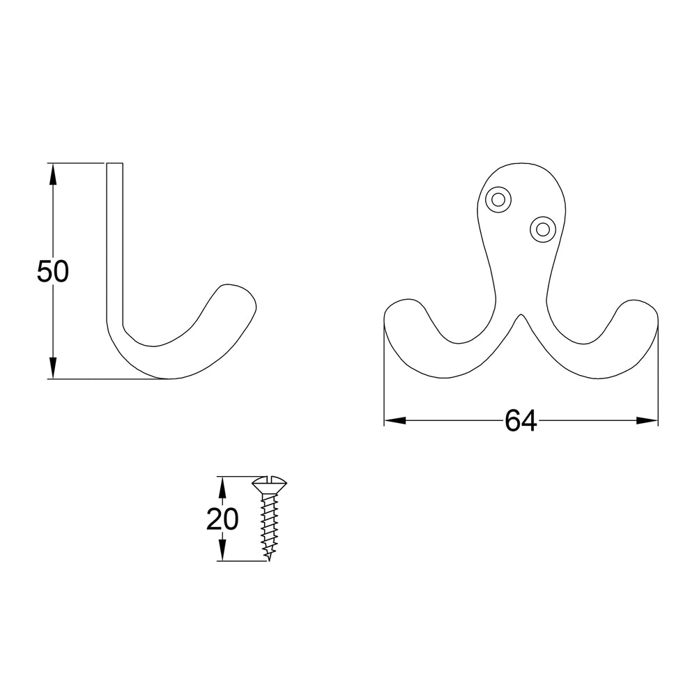 Double Robe Hooks | Coat & Robe Hooks
