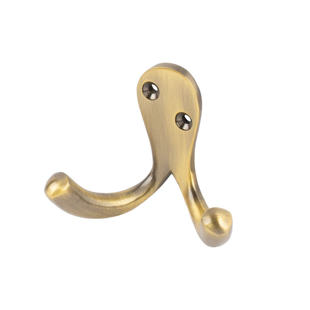 Celtic Double Robe Hook - Satin Brass - Robe Hooks - Hooks - Door