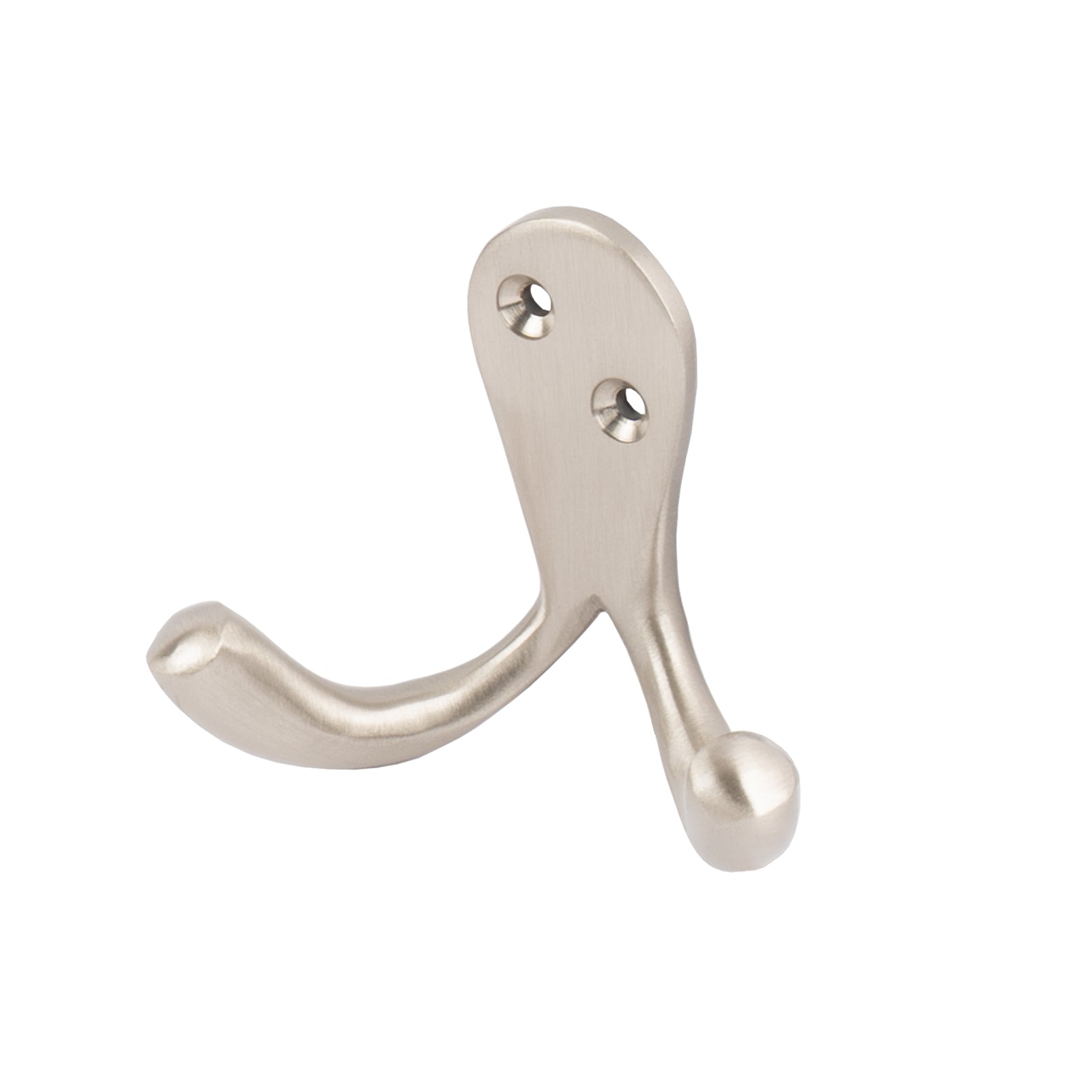 satin nickel double robe hook, screw on hook SHOW