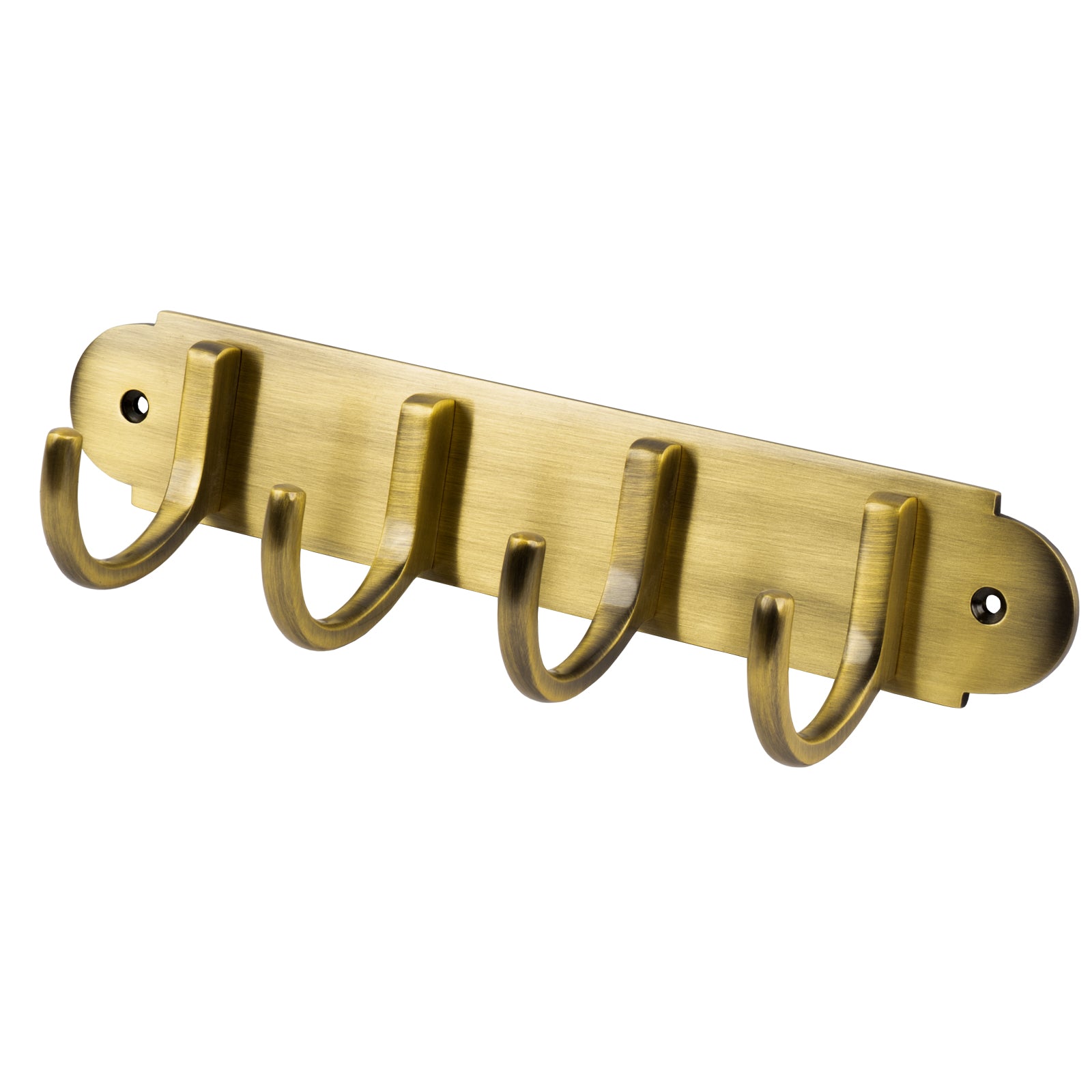 aged brass hook rack, coat hooks on plate SHOW