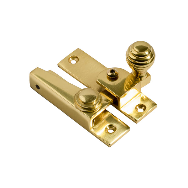polished brass hook plate sash fastener SHOW